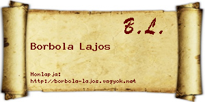 Borbola Lajos névjegykártya